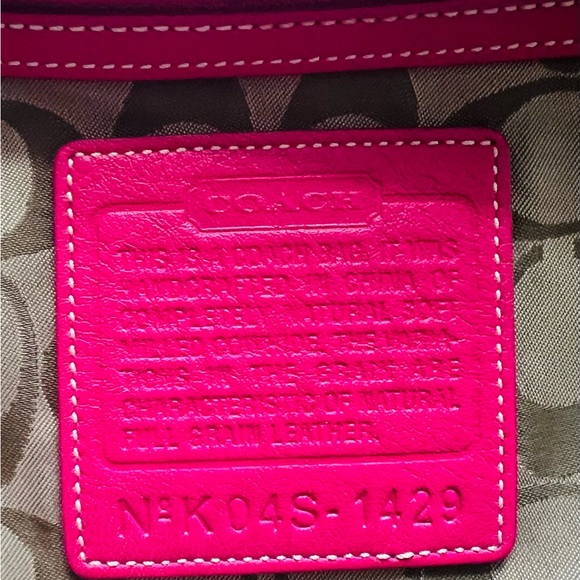 Coach Shoulder Bag K04s-1429 Pink PEBBLE GRAIN 13"L x 3.5"W x 7 - Picture 4 of 9
